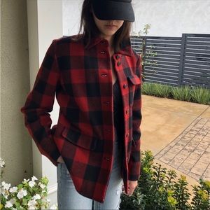 J. Crew Buffalo black and red plaid Check wool coat size 6